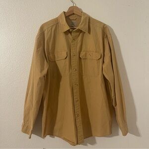Vintage L.L. Bean Shirt Mens LG Yellow Long Sleeve Traditional Fit Button Down
